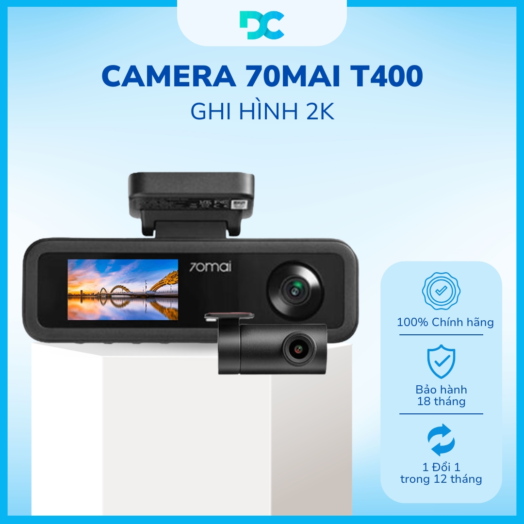 Camera Hành Trình 3 Mắt 70 Mai T400 Ghi Hình Trước Sau 2K