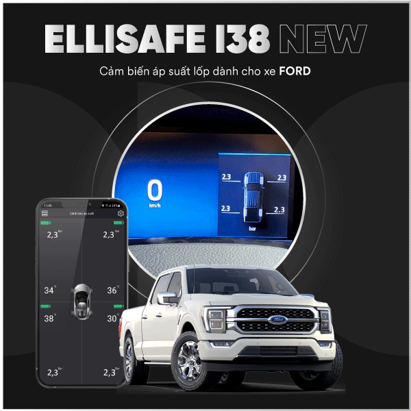 CẢM BIẾN ÁP SUẤT LỐP DÀNH CHO XE FORD Ranger / Everest 2022 ICAR ELLISAFE I38