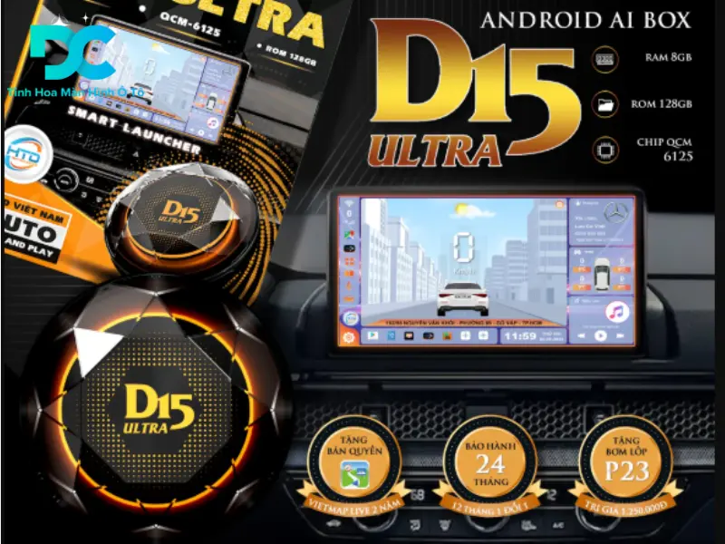 Android Box cho ô tô D15 Ultra