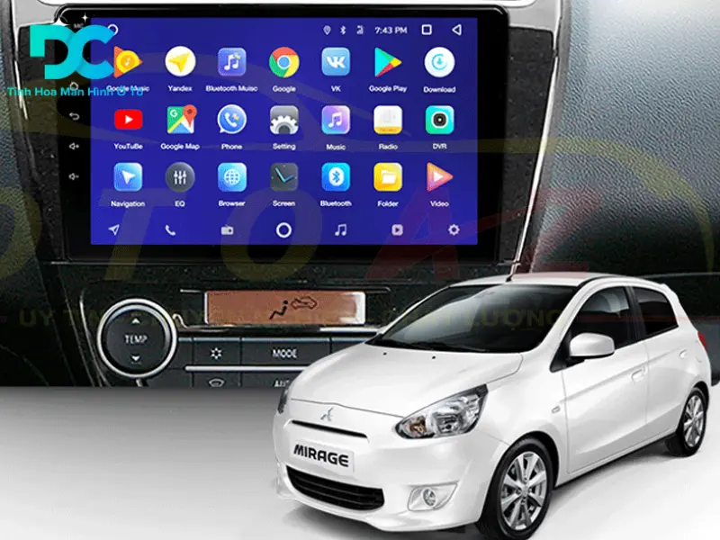 Màn hình ô tô cho xe Mitsubishi Mirage