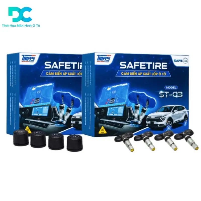 Cảm biến áp suất lốp SAFETIRE cắm van , hiển thị màn hình DVD