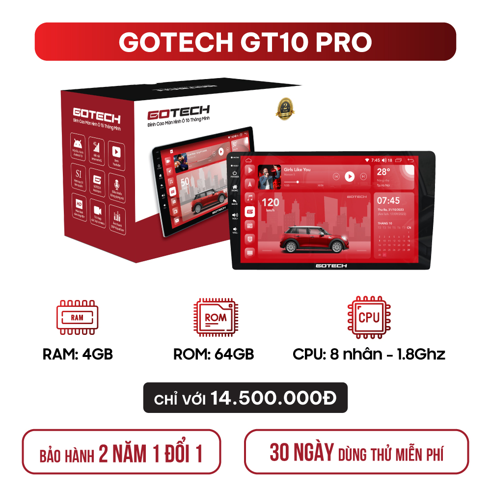 Màn hình android Gotech GT10 PRO, GT 8 MAX , GT 6 NEW