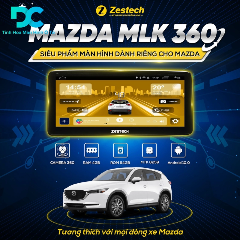 Bảng giá màn hình Zestech Mazda 3 có camera 360