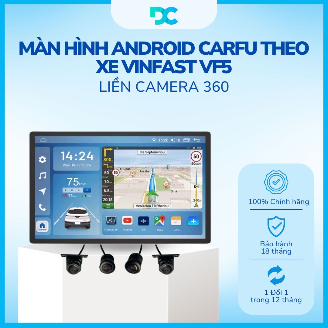 Màn Hình Android Carfu Liền Camera 360 Theo Xe Vinfast VF5