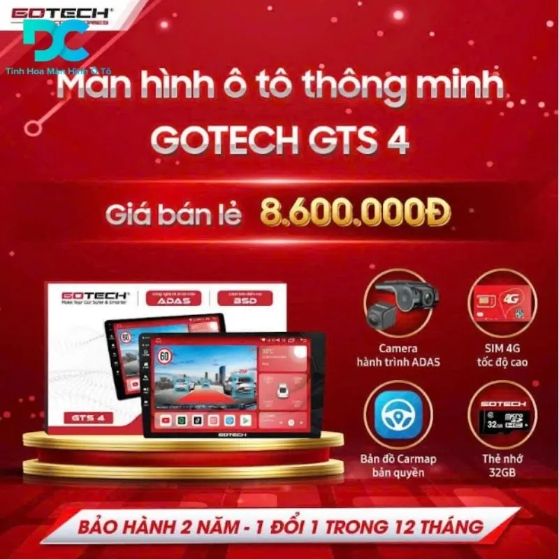 Màn hình android GOTECH GTS4 - Cảnh báo điểm mù ADAS BSD
