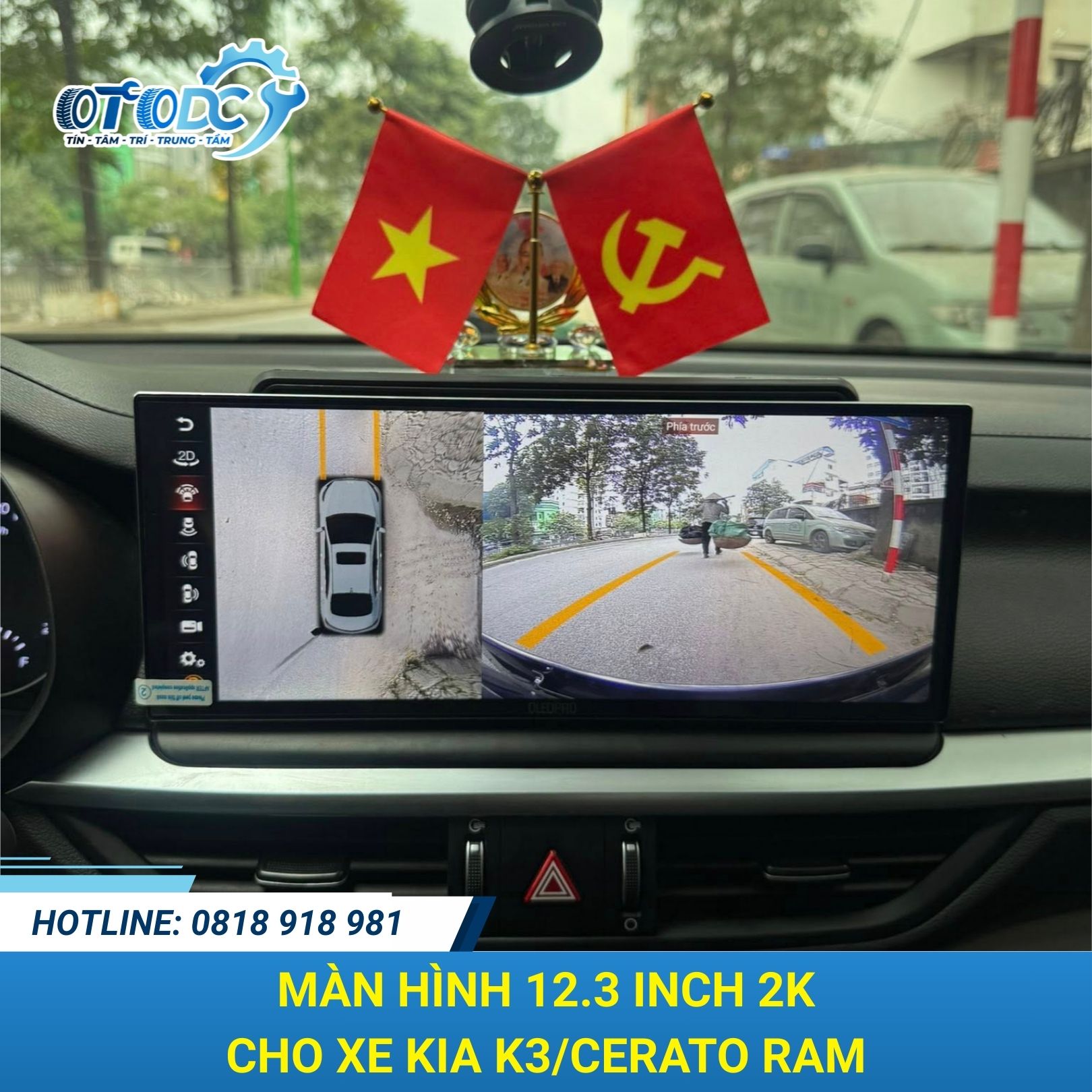 Màn hình 12.3 inch KIA K3/Cerato Ram 4GB 2K