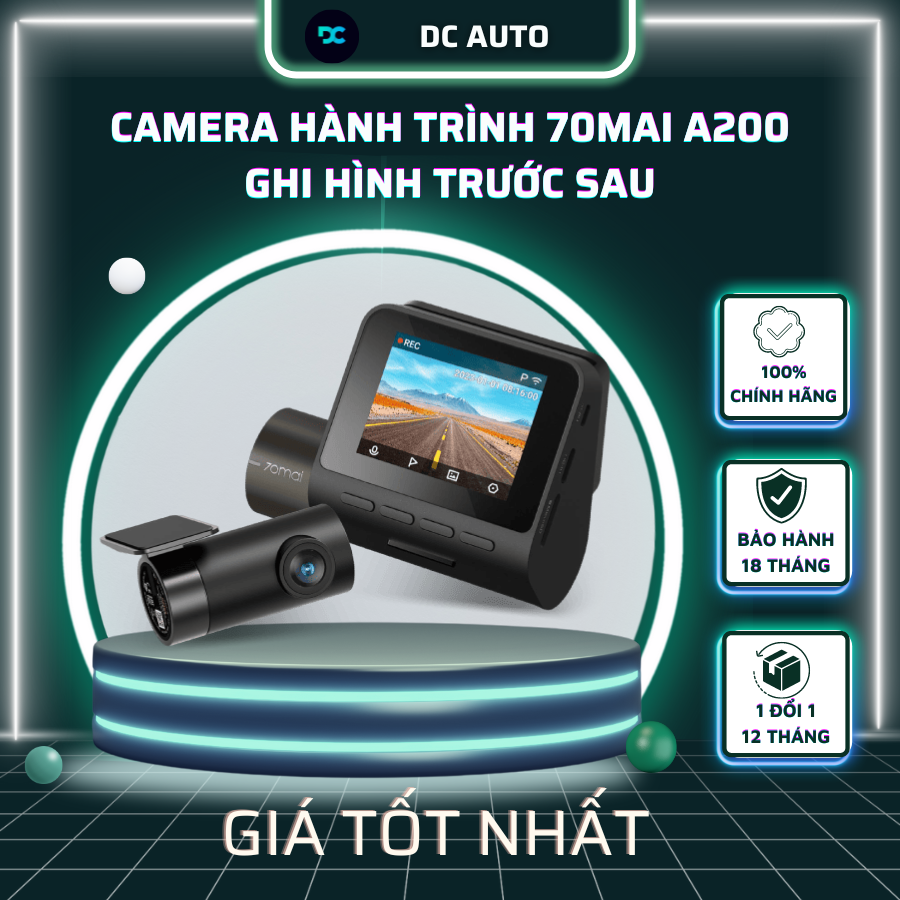 Camera hành trình 70mai A200 | Ghi Hình Trước Sau | Tặng Thẻ Nhớ 64GB