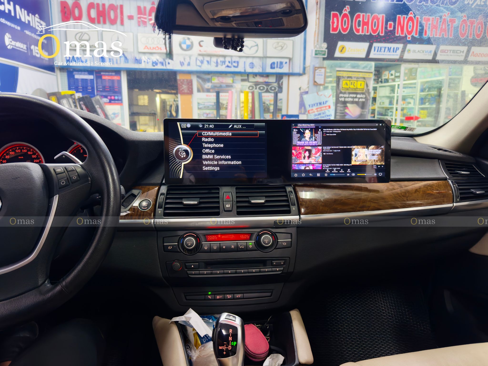 Màn hình android OMAS 20 inch BMW 2018 - Ram 6GB - 128GB liền camera 360