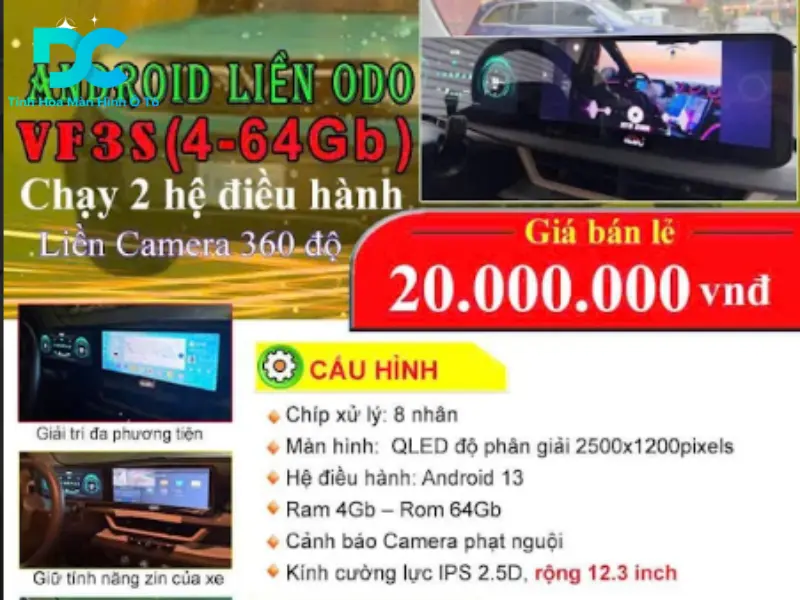 Màn hình Android liền ODO 360 VF3 (4-64GB)