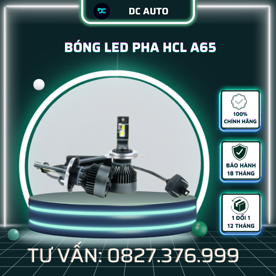 Bóng Led Pha HCL A65 65W siêu sáng dành cho xe ô tô