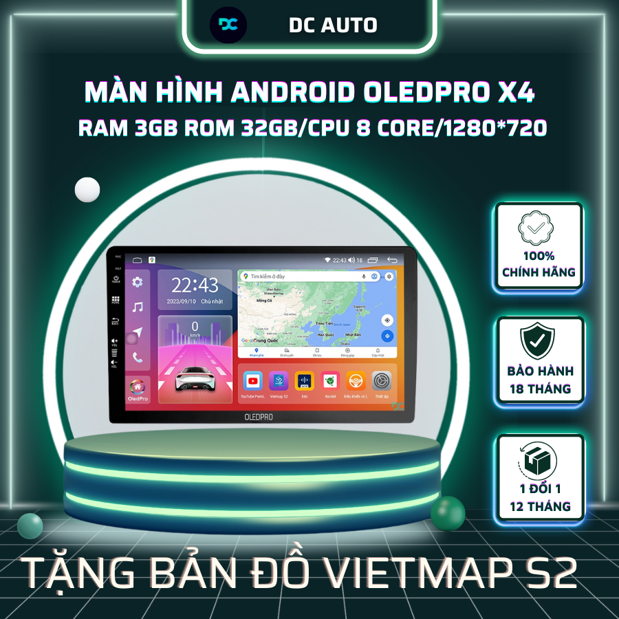 Màn Hình DVD Android Ô Tô OLEDPRO X4/ X5/ X8 | Ram 4GB/32GB Chíp 8 nhân - BH CHÍNH HÃNG